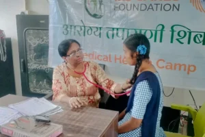 Anemia detection camp at Govt Ashramshala Pinglas Taluka Karjat