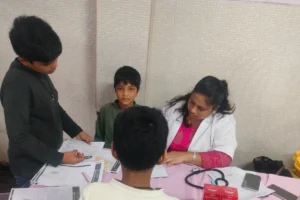 Anemia detection camp at TW ashram school Bowenpally