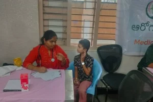 Anemia detection camp at TW ashram school Bowenpally