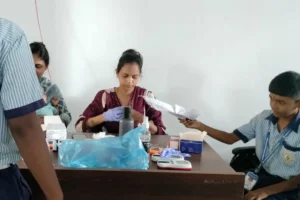 Anemia detection camp at Adarsh Vidyalay Kurund