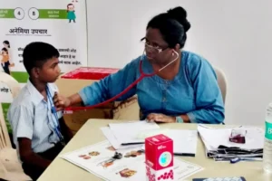 Anemia detection camp at Adarsh Vidyalay Kurund